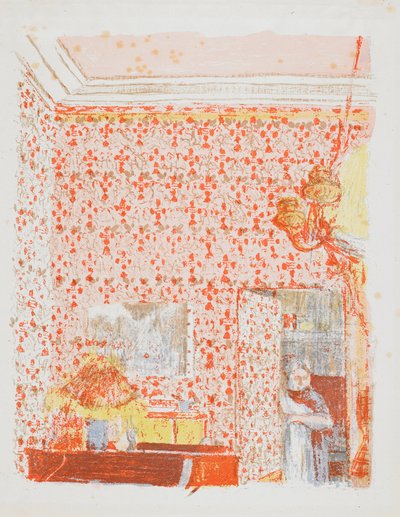 Interior with Pink Drapes I by Edouard Vuillard